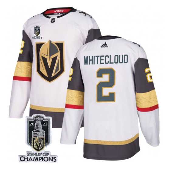Men%27s Vegas Golden Knights #2 Zach Whitecloud White 2023 Stanley Cup Champions Stitched Jersey->vegas golden knights->NHL Jersey